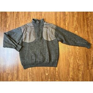 BERETTA Mens Jacket XL Grey Shooting Hunting Wool Lined 1/4 Zip Sweater